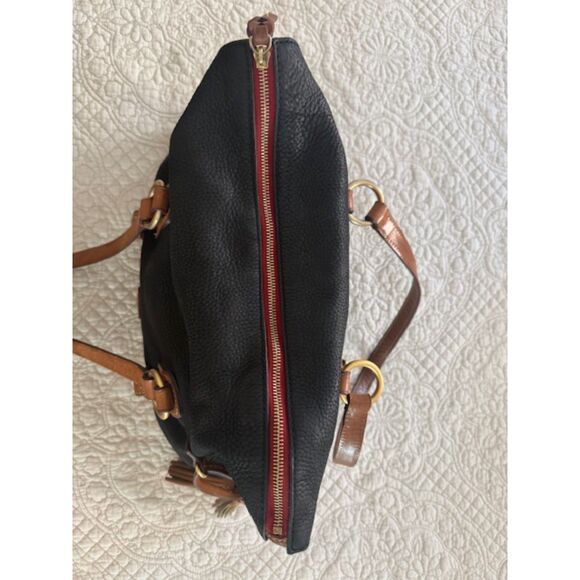 Dooney and Bourke Florentine Pebble Grain Leather Satchel, Black/Brown. - Picture 2 of 15